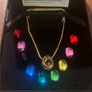 Joan Rivers Gold Necklace with Multicolor Gemstones
